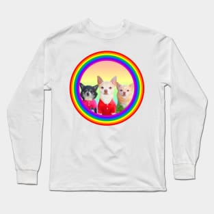 Three Chihuahuas in Polo Long Sleeve T-Shirt